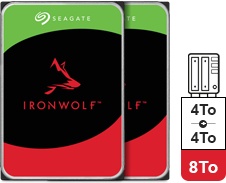 Icone Disque dur Seagate IronWolf 2x4To